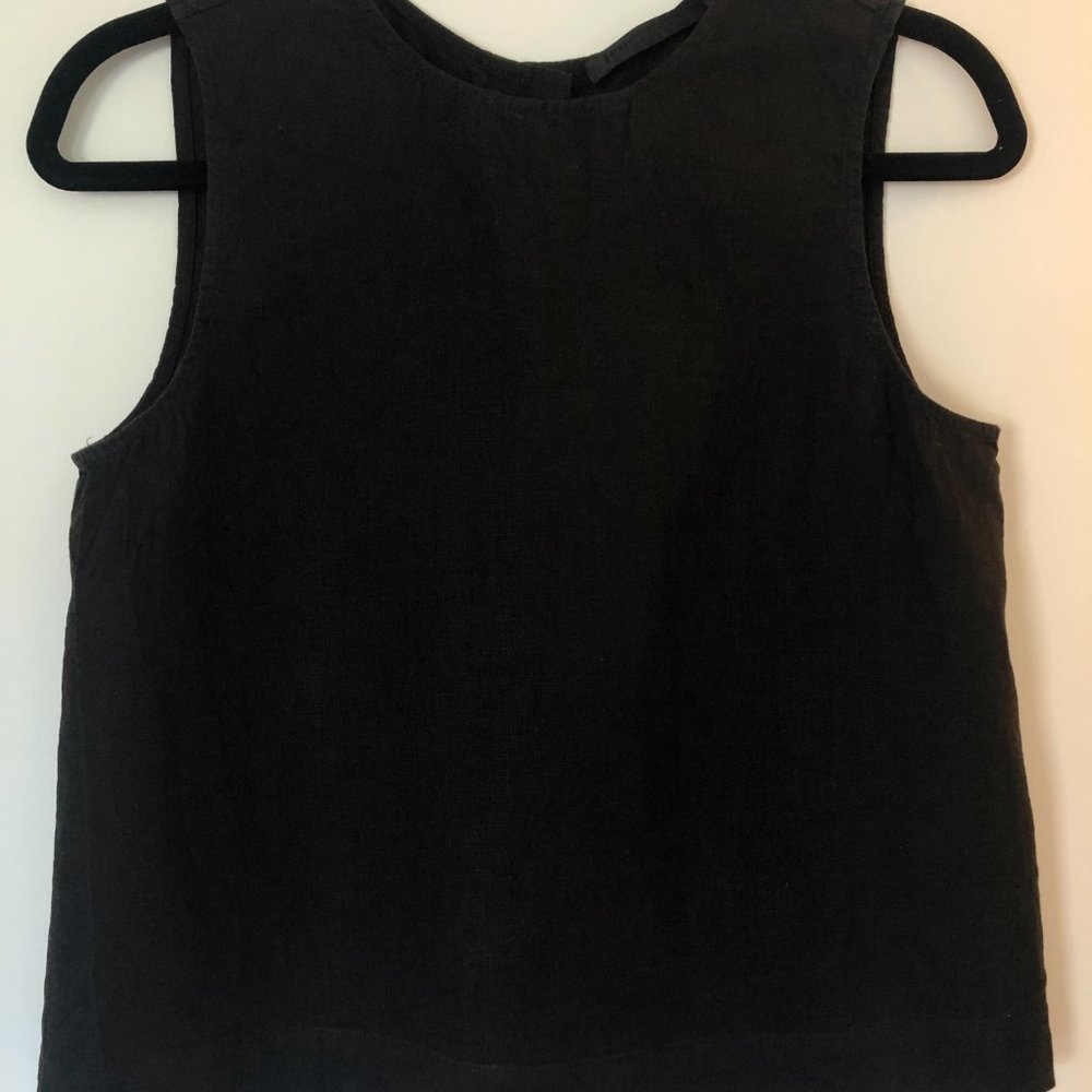NWOT Jenni Kayne black linen shell top -- size small
